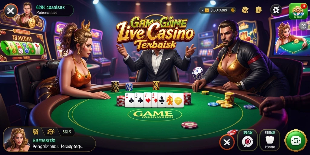 Screenshot gameplay Live Casino menunjukkan keseruan permainan langsung dengan dealer.