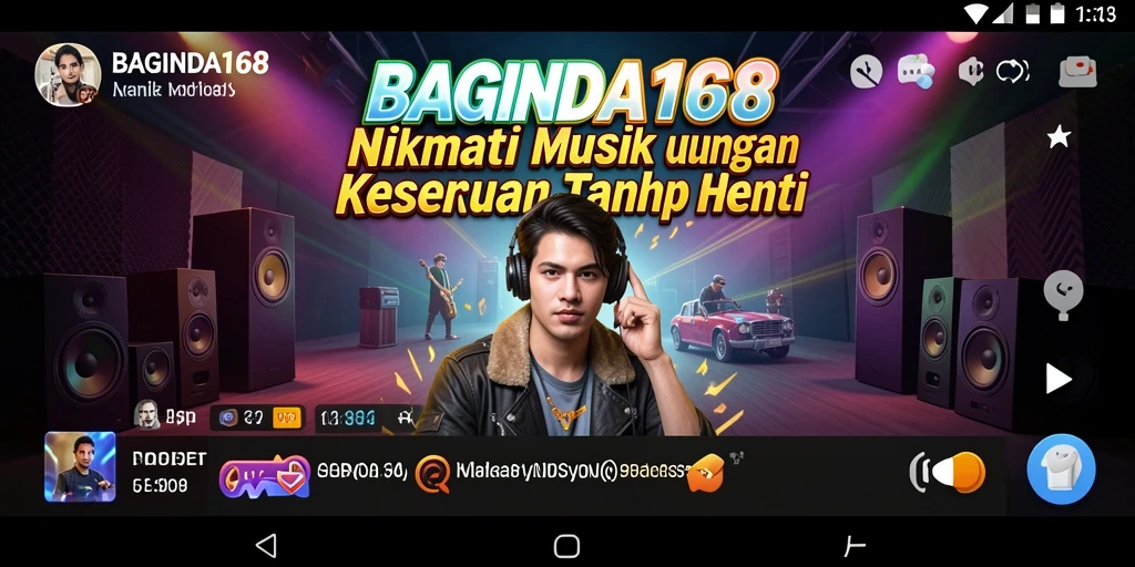 Tampilan gameplay yang menampilkan pengalaman mendengarkan musik yang seru.