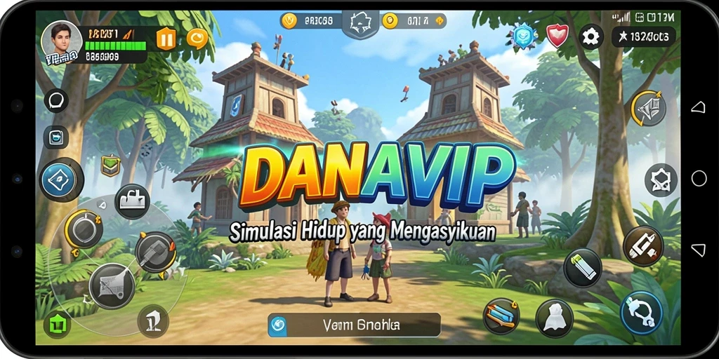 Tampilan gameplay <strong>DANAVIP</strong> yang menarik dan interaktif, penuh dengan pilihan dan peluang.