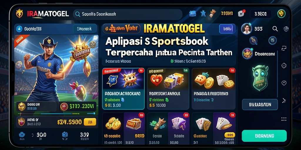 Tangkapan layar dari gameplay IRAMATOGEL yang menunjukkan antarmuka sportsbook yang menarik.