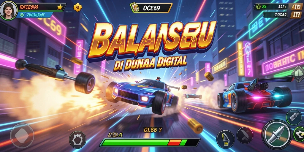 Tampilan mengesankan dari gameplay OCE69 saat balapan sengit.