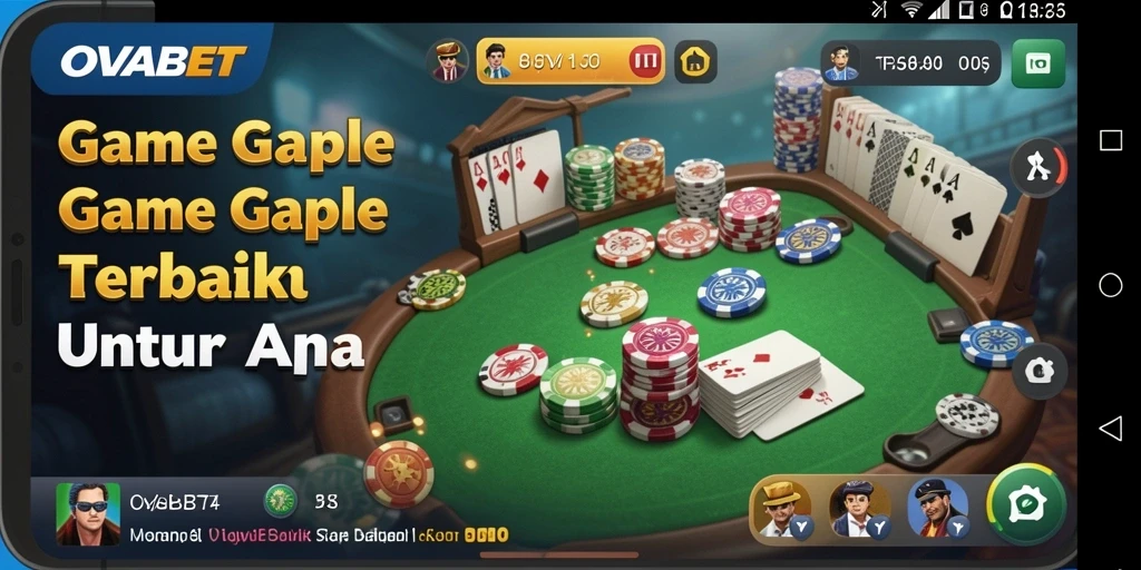 Tampilan gameplay Gaple yang menarik dan dinamis di OVABET.