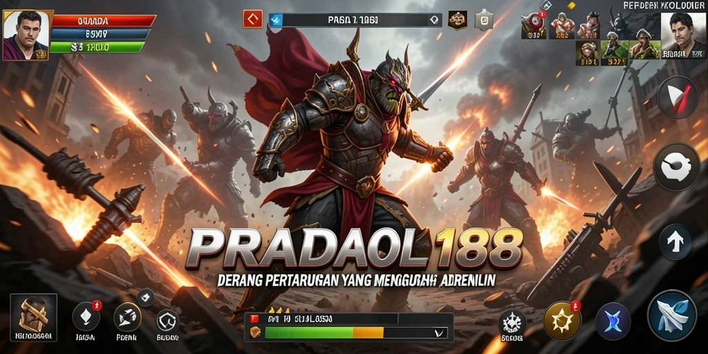 Screenshot gameplay PRADA188 menunjukkan pertarungan epik antara dua karakter berpengalaman.