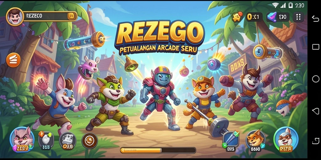 Tampilan seru gameplay REZEGO yang menantang.