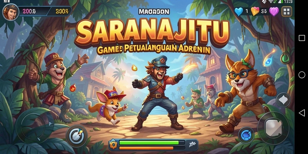 Screenshot SARANAJITU menampilkan aksi seru dalam gameplay arcade yang menantang.