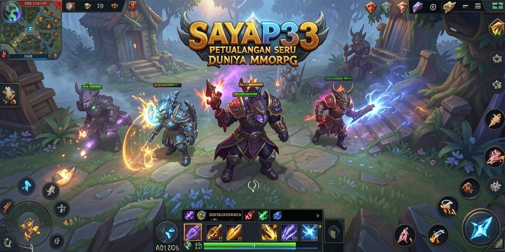 Screenshot SAYAP33 menampilkan pertempuran menegangkan di dunia MMORPG.