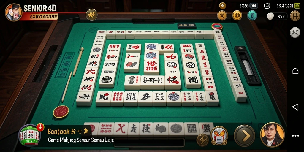 Tampilan gameplay menarik dari SENIOR4D yang menampilkan Mahjong.