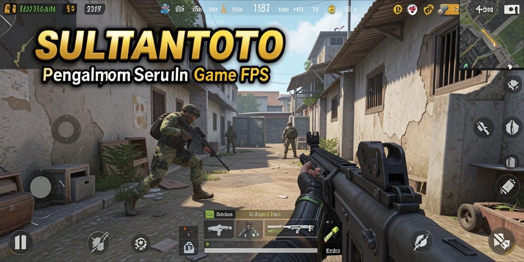 Screenshot menampilkan aksi intens dalam gameplay FPS SULTANTOTO.