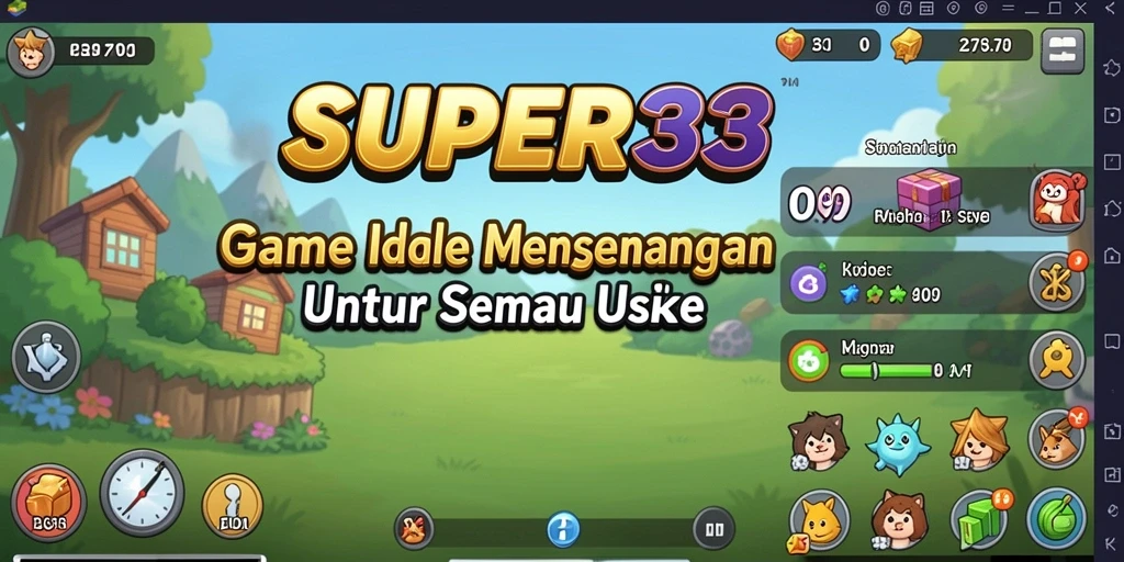 Screenshot utama SUPER33 menampilkan gameplay Idle yang menarik.